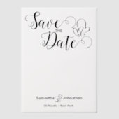 ミニマル書道結婚式の招待オーバーレイ ベラム紙招待状 (正面)