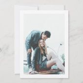 ミニマル書道結婚式の日付カードを保存 招待状 (裏面)