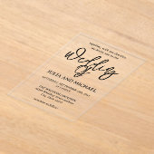 ミニマル書道結婚式招待状 アクリル招待状 (レイダウン)