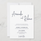 ミニマル書道結婚式招待状 招待状 (正面)