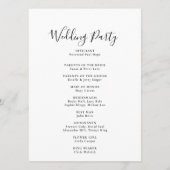 ミニマル書道結婚式 プログラム (裏面)