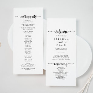 ミニマル書道結婚式 プログラム