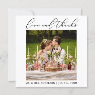 ミニマル書道結婚愛の写真広場 サンキューカード