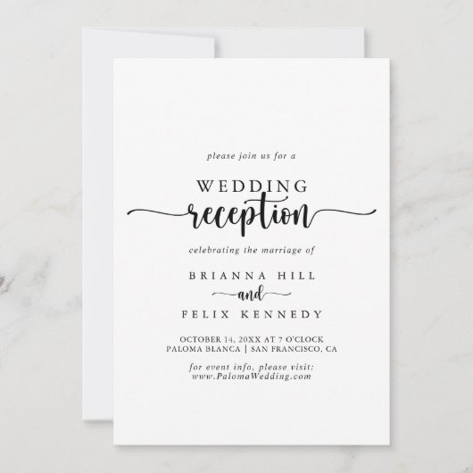 ミニマル書道結婚披露宴 招待状 (正面)