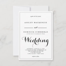 ミニマル書道縁ど黒結婚の 招待状