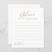 ミニマル書道赤ちゃんシャワーアドバイスカード (正面/裏面)