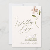 ミニマル書道赤面山花結婚の 招待状 (正面)