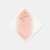 ミニマル書道赤面水彩結婚の スタンダードカクテルナプキン (角)
