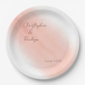 ミニマル書道赤面水彩結婚の ペーパープレート (正面)