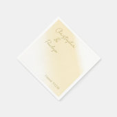 ミニマル書道金ゴールド水色結婚の スタンダードカクテルナプキン (角)