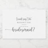 ミニマル書道銀花嫁付添人の提案 スパークリングワインラベル (シングルラベル)