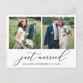 ミニマル書道2写真たった今結婚しました ポストカード (正面)