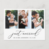 ミニマル書道3写真たった今結婚しました ポストカード (正面)