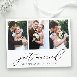 ミニマル書道3写真たった今結婚しました ポストカード