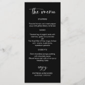 ミニマル書道4x9結婚のメニューカード メニュー (正面)