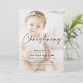 ミニマル書道《キリスト教》洗礼式や命名式洗礼写真 招待状 (スタンド正面)