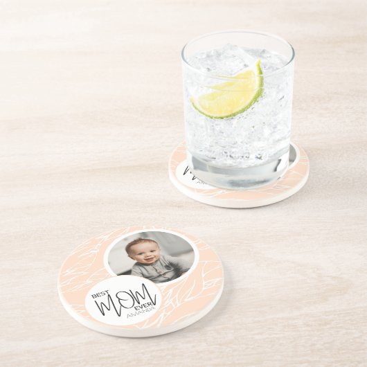 ミニマル最高のシックママEver Pink写真 コースター (側面)