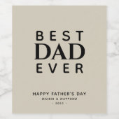 ミニマル最高のパパエバパーソナライズされたー ワインラベル (シングルラベル)