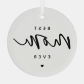 ミニマル最高のム・マイエレガント・エバータイポグラフィ ガラスオーナメント (裏面)