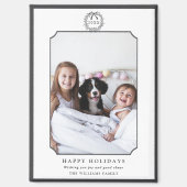 ミニマル木炭ハッピーホリデー写真 マグネット (正面)