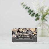 ミニマル木積み灰色の矩形ストライプ 名刺 (スタンド正面)