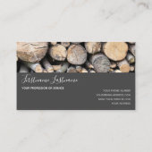 ミニマル木積み灰色の矩形ストライプ 名刺 (裏面)