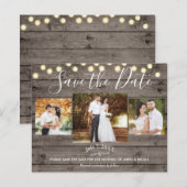 ミニマル木素朴材&ライト写真の保存日付 (正面/裏面)