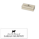 ミニマル柴犬犬の図書室から，本 ラバースタンプ (押印)