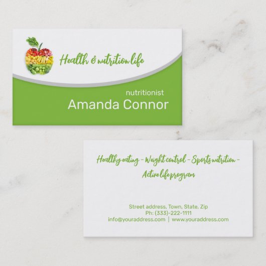 ミニマル栄養士/栄養コーチカード 名刺 (正面/裏面)