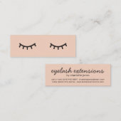 ミニマル桃ピンクかわいい睫毛イラストレーション スキニー名刺 (正面/裏面)