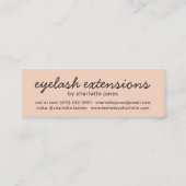 ミニマル桃ピンクかわいい睫毛イラストレーション スキニー名刺 (裏面)