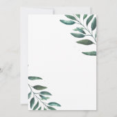 ミニマル植物モダン結婚の 招待状 (裏面)