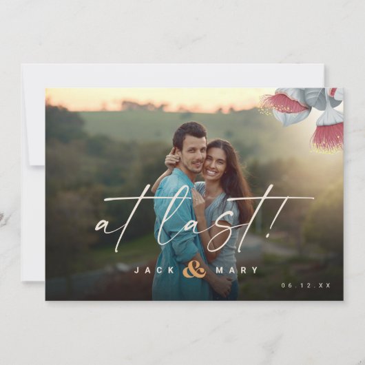 ミニマル植物写真で日付を保存 セーブザデート (正面)