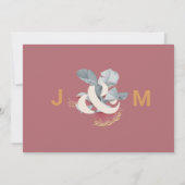 ミニマル植物写真で日付を保存 セーブザデート (裏面)