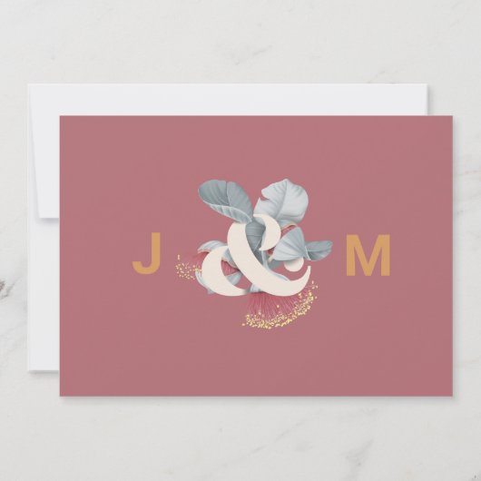 ミニマル植物写真で日付を保存 セーブザデート (裏面)