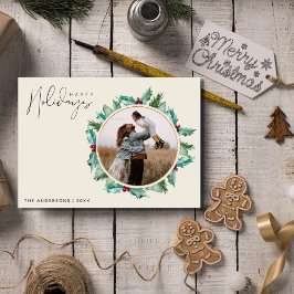 ミニマル植物写真家族クリスマス シーズンカード