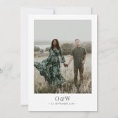 ミニマル植物写真QRコード結婚ズ 招待状 (裏面)