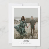 ミニマル植物写真QRコード結婚ズ 招待状 (裏面)