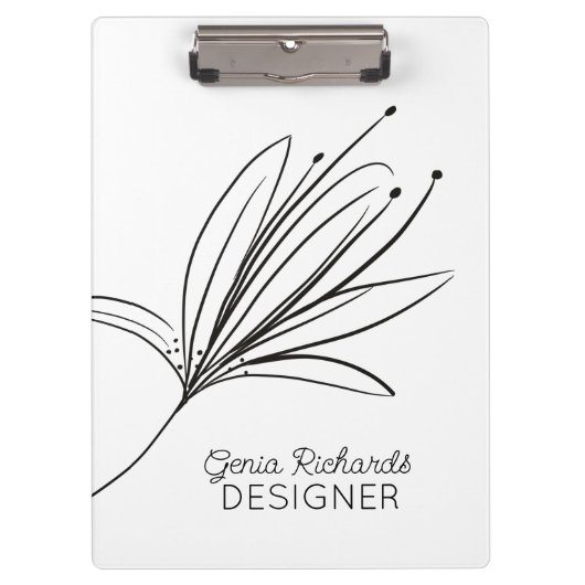ミニマル植物百合花デザイナー クリップボード (正面)