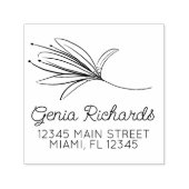 ミニマル植物百合花デザイナー セルフインキングスタンプ (デザイン)