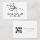 ミニマル植物百合花デザイナー 名刺 (正面/裏面)