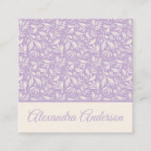 ミニマル植物紫の離れパターン スクエア名刺 (正面)