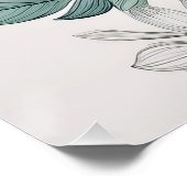 ミニマル植物線芸術 – 繊細な花 ポスター (コーナー)