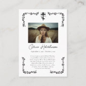 ミニマル正教キリスト教記念祈りの言葉カード プレイスカード (裏面)