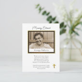 ミニマル正教会キリスト教写真葬儀 サンキューカード (スタンド正面)