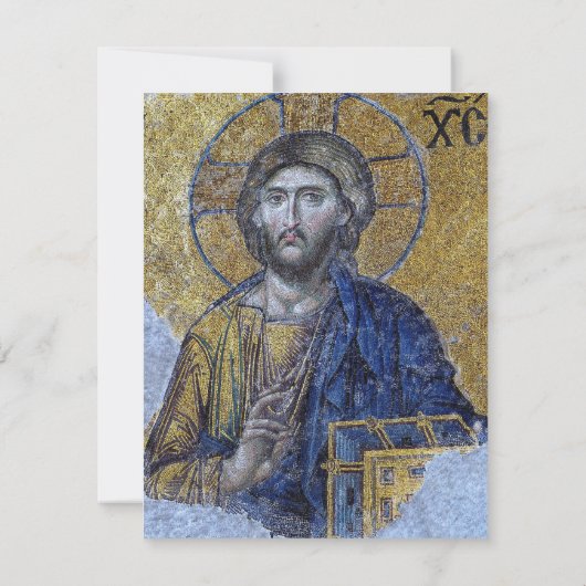 ミニマル正教会キリスト教写真葬儀 サンキューカード (裏面)