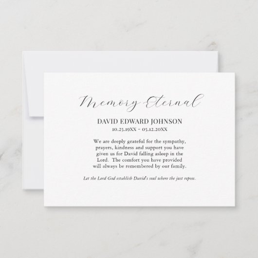 ミニマル正教会キリスト教葬儀 サンキューカード (正面)