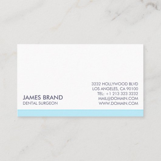 ミニマル歯科診療歯科医 名刺 (裏面)