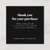 ミニマル気にジュエリーサンキュービジネスブラック エンクロージャーカード (裏面)