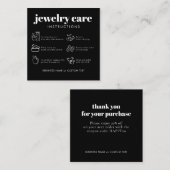 ミニマル気にジュエリーサンキュービジネスブラック エンクロージャーカード (正面/裏面)